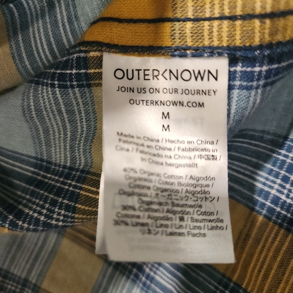 Outerknown Highline Shirt - Saffron Encinitas Plaid - Picture 3 of 4